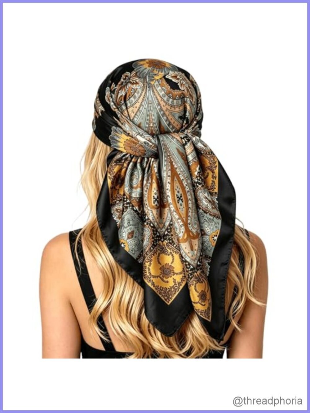 35" Large Satin Head Scarf for Women Silk Like Hair Neck Scarf Bandana